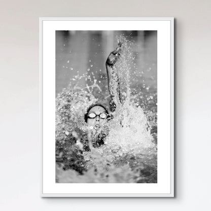 Woman Swimming In Pool