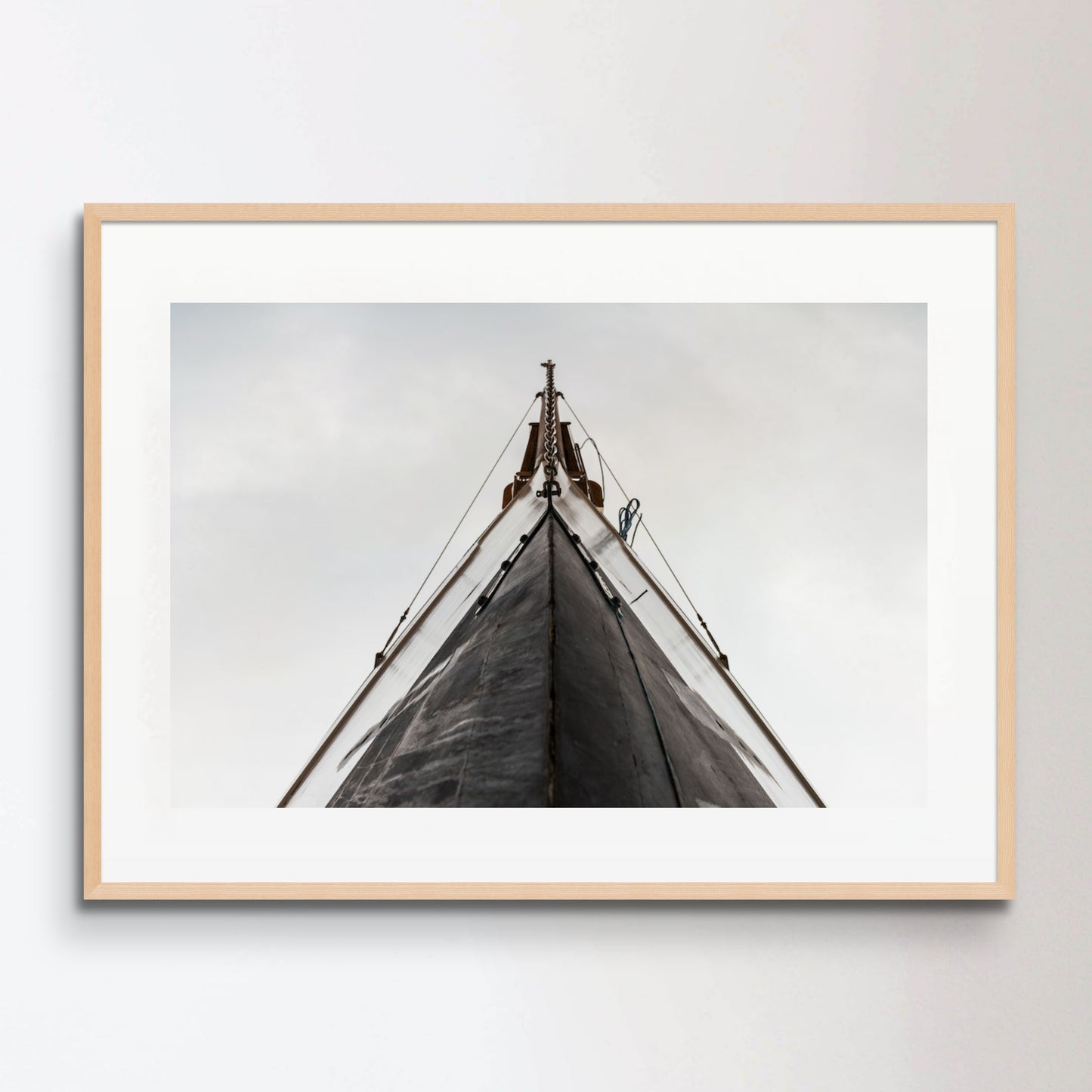 Bow of a wooden sail boat