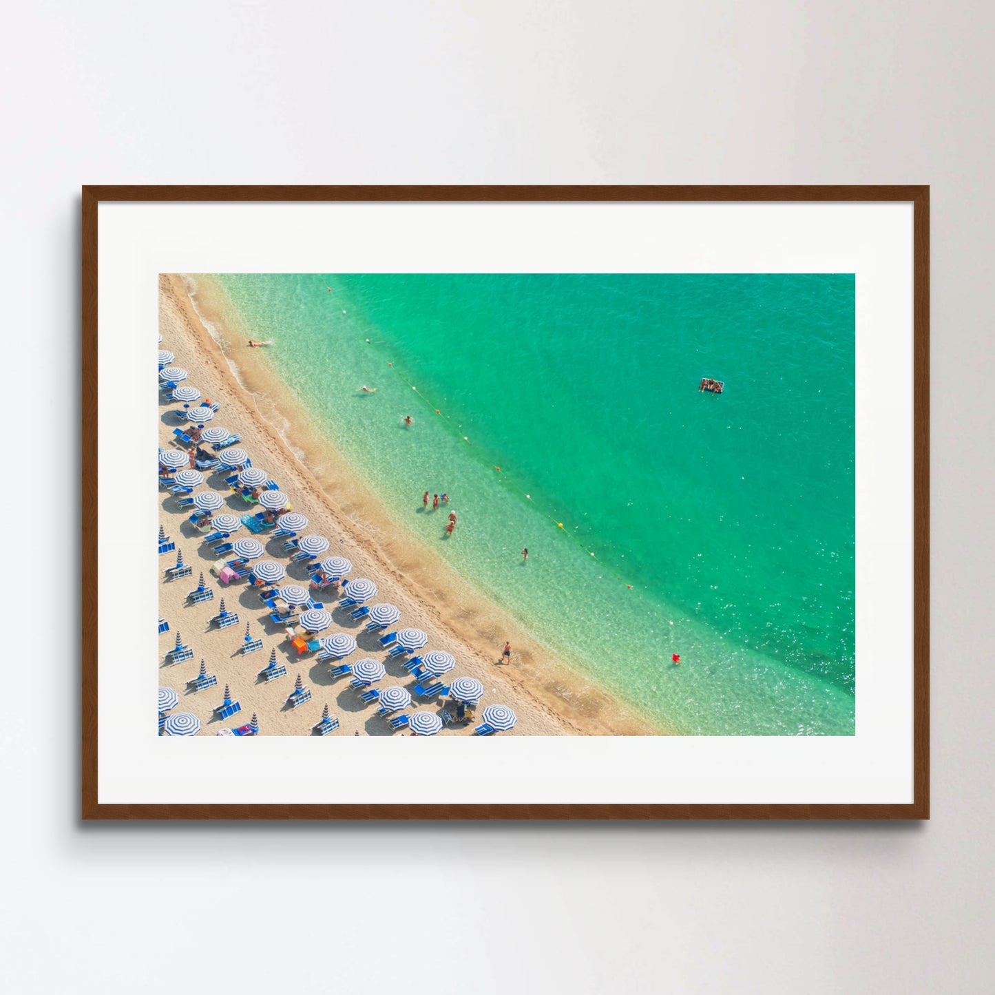 aerial view of beach with people