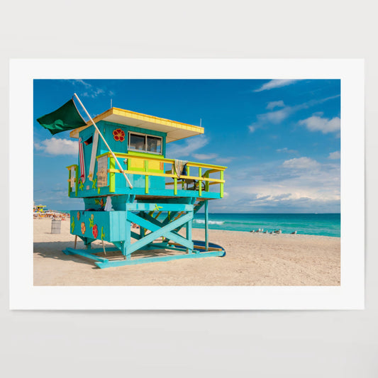 Lifeguard Tower in South Beach, Miami Beach, Florida