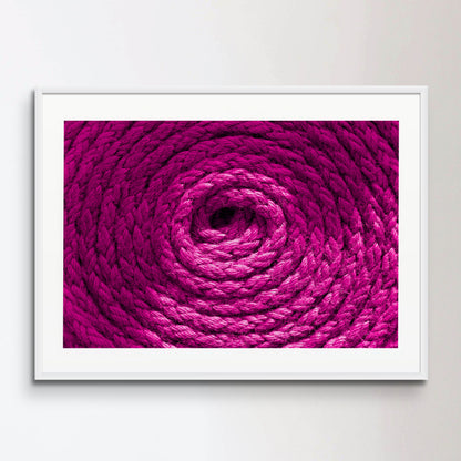 Heavy-duty magenta pink coiled ships rope