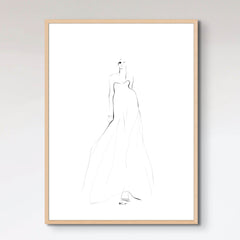 Young woman model in evening dress.