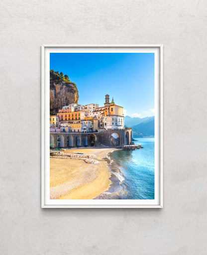 Morning view of Amalfi cityscape, Italy