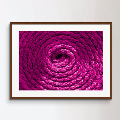 Heavy-duty magenta pink coiled ships rope