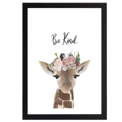 Floral Giraffe Be Kind