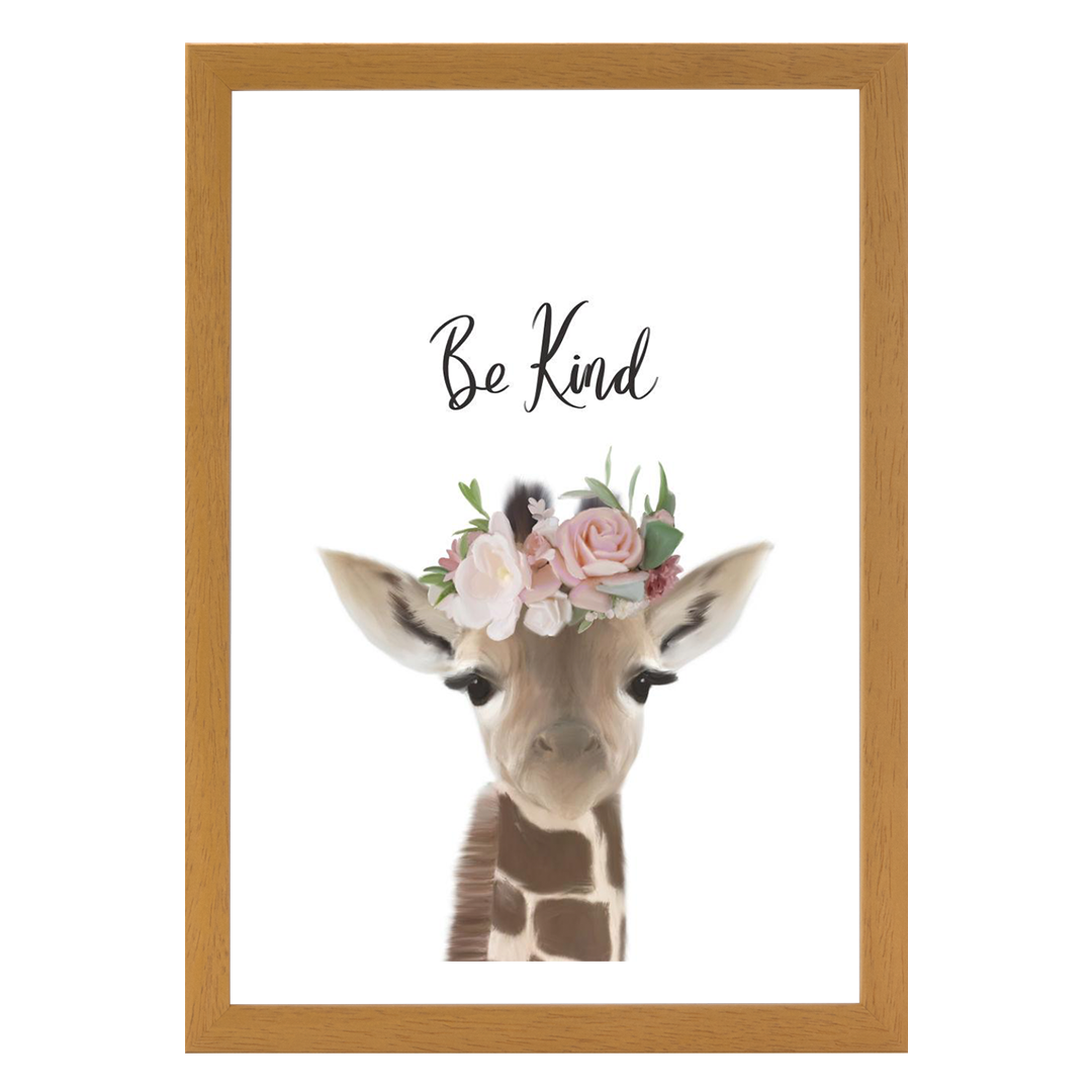 Floral Giraffe Be Kind
