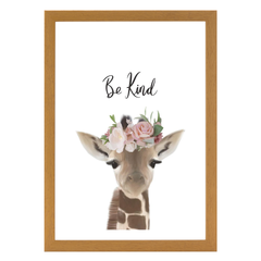 Floral Giraffe Be Kind