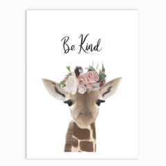 Floral Giraffe Be Kind