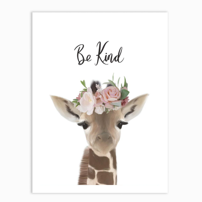Floral Giraffe Be Kind