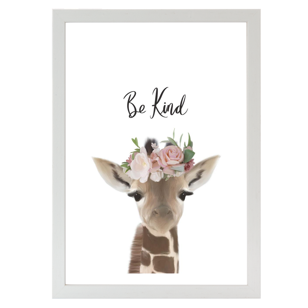 Floral Giraffe Be Kind