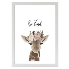 Floral Giraffe Be Kind