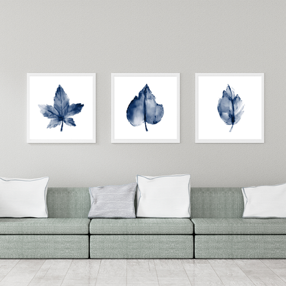 Navy Leaf Print 1,2 & 3 Set