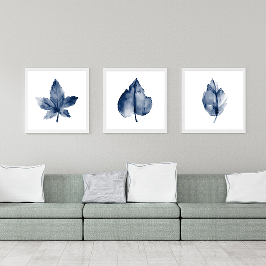 Navy Leaf Print 1,2 & 3 Set