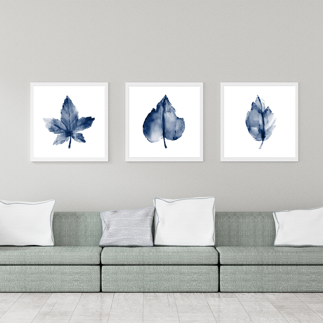 Navy Leaf Print 3