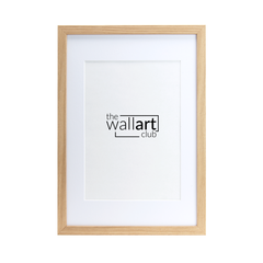 Thin oak wooden Frame with thick white mount
