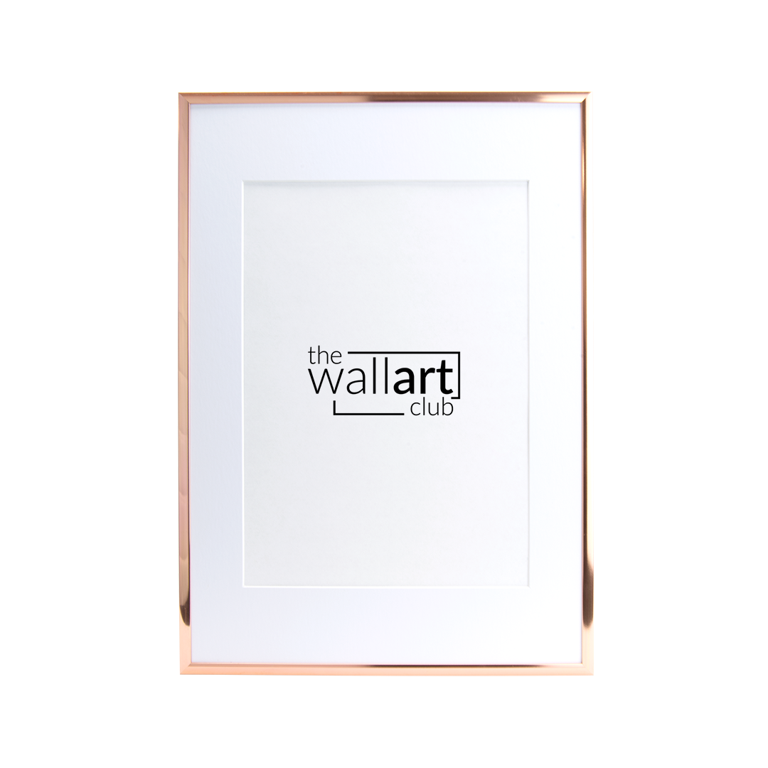 Thin Rose Gold frame with thick white mount