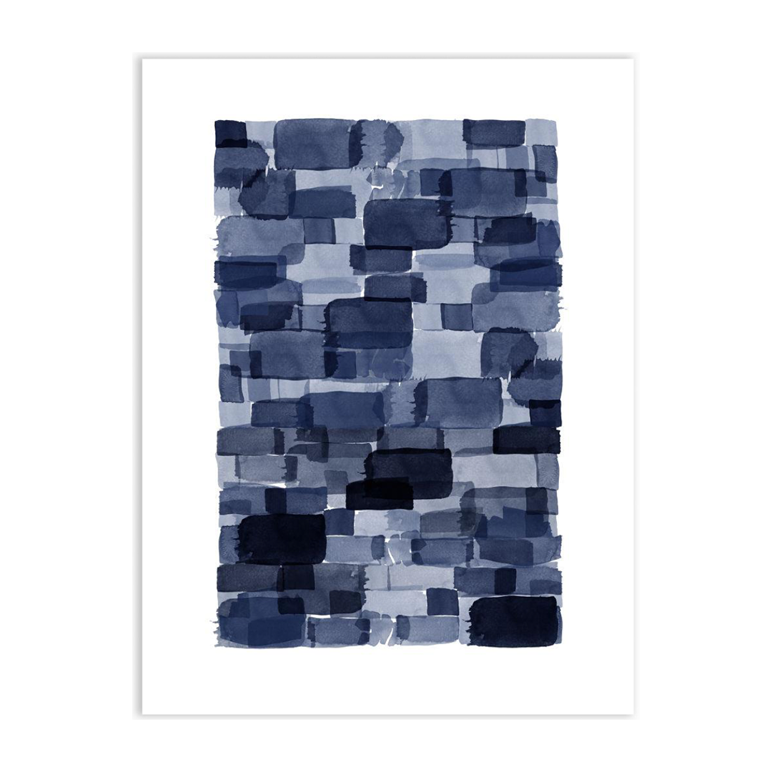 Navy Blue Watercolor Block