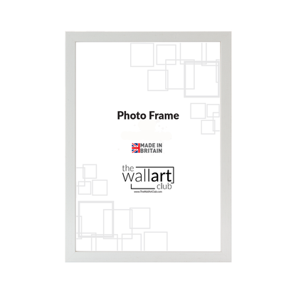 6 Piece White Wooden Picture Frame Set, 2 x A3 frame, 2 x A4 frames & 2 x A5 frame