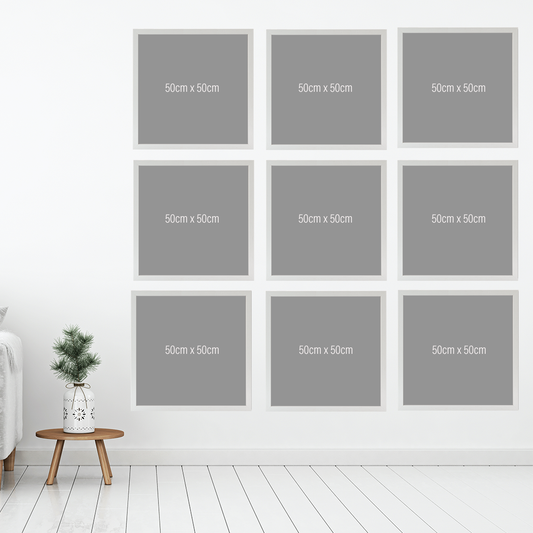 White wooden square frame gallery wall bundle - 9 frames